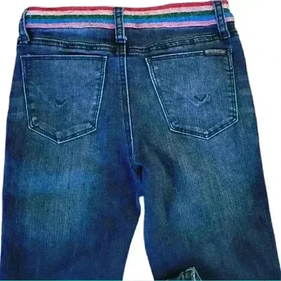 ☆ Hudson Girls Glitter Stripe Dark Wash Stretch Size 14 Jean. - Picture 4 of 9